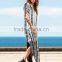 Dresses latest women girl design fashion photos Tie-dye V Neck Short Sleeve Split Long Dress