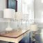 UK style energy saving desk lamp with beige linen lamp shade CE certificate for indoor lighting