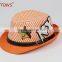 OEM Custom Summer Beach Sun Hat Cowboy Jazz Straw Hats for 3-6 Y Boy and Girl