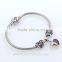Custom Engraved I Love You S925 Silver charm Bracelet Simple cut-out Heart Oxidized Pendant Secret Message Heart Charm Pendant B