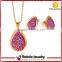 Stainless Steel Teardrop Pendant Italian Gold Plated Jewelry Sets