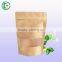 Brown craft clear window rice paper bag food pack bag with zipper