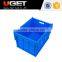 Space saving durable foldable plastic storage large crate with lid