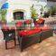 8 piece outdoor patio red cushions all weather rattan conversation sofa set