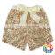 Wholesale boutique kids girl clothes orange sequin cotton ribbon bow sequin shorts baby summer shorts