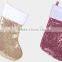 China Factory Colors of 4 Fabric Bling Sock Kit Hanger Holder Wholesale Wool Felt Women's Christmas Socks With Sequin for Decor