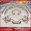Decoration white cream marble flower pattern waterjet marble mosaic