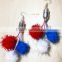 4th of july party supplies pom pom pedant led flashing earrings