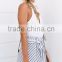 OEM clothes factory waist tie choker neck playsuit latest design woman summer dress