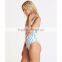 Retro High Cut One Piece For Women Custom Low Scoop Back High Cut Legs Swimsuit Polyamide Elastane Blend Material Swimwear