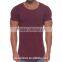 hot sale 95% cotton 5% elastane t shirt mens curved hem longline t shirt wholesale blank streetwear pocket t shirt
