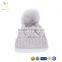 Cable Custom Winter Hat,Merino Wool Fur Pom Pom Hat