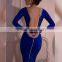 New Arrive Autumn Lady Elegant Dress Long Sleeve Full Zipper Tight Pencil Dress