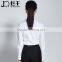 2017 Juqian new design spring women clothing office wear white cotton blouse