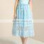 Crochet chemical lace trim sweetheart neck off shoulder midi party dress