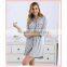 The spring and autumn period and the modal seven shirt sleeve pajamas women summer thin sexy nightgown loose big yards