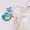 Off-white & Blue AB Color Tassel Star Clear Rhinestone Fish /Dragon Scale Keychain