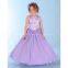 Halter style ball gown custom made flower girl dress with bow back