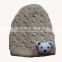 solid color knitted lovely bear baby girl&boy warm hat