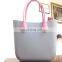 Jelly Candy Color Silicon Beach Bag with PU Handle