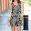 Wholesale fashion women printed 100% rayon jumpsuits 2016