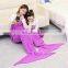 Hot sale custom logo adult children mermaid tail blanket