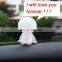 Free Ship Cartoon Plastic Baymax Robot Shaking Head Figure Car Ornaments Auto Interior Decorations Big Hero Doll Toys Ornament