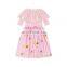 Girl Dresses Off-shoulder ruffled floral spark Embroidery lace long Sleeve Children Girl Dress Wholesale Children cutest