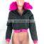 Women's Warm Winter Down Coat With Fur Collar Fashion Light Short Jacket White Duck Down Parka Outwear Zipper Female