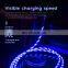 JOYROOM 2.4A flowing led data cable charging line for iphone, usb cable type-c fast charging cable