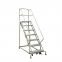 Safety protection of warehouse climbing ladder, easy to take goods, removable metal platform ladder, direct delivery from manufacturer