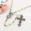 Religious catholic plastic rosary bead cross necklace