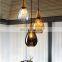 Tonghua 2020 New Clear Gray Amber Glass Shell Nordic Wood LED Pendant Light Coffee Modern Decor Chandelier Light