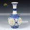 Qing Antique Chinese Hand Hollowed Blue And White Ceramic Flower Vases