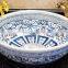 Retail Chinese Hand Paint Porcelain Blue White Ceramic Hand Wash Bathroom Basins