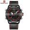 NAVIFORCE NF9144 Men Digital Quartz Movement Watch Simple Style Leather Band Watch Luminous Week Date Month Display