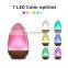 Hot Selling 7 Color Changing Led Light Humidifier Aroma Diffuser 120ml Wooden Base Air Ultrasonic Humidifier