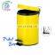iron steel blue eco dustbin for home round foot pedal waste bin