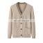Autumn Winter New Arrival 100% Cashmere Cardigan for Women Custom V-Neck Button Sweater with Pocket Decorations Casual Style