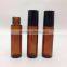 10ml amber glass roll on bottle with stainless steel roller and cap