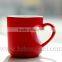 DIY 2015 New high quality 11oz Sublimation color changing mug heart shape handle