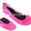 Indispensable flats shoes apparel party shoes in bag roll up shoes with PU bag ballerina flats