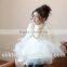 2015 spring girls dress retro style tutu dress black and white princess skirt long sleeve princess dress with necklace