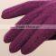 2014 New Collection Purple Red Customized Wool Gloves with Middle Opening