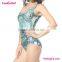Bright Blue High Waist Halter Bikini
