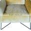 S491 Middle East Style Yellow Velvet Fabric Living Room Chair
