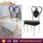 foshan wholesale popular heart shape stainless steel dining chair