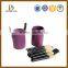 New round design cosmetics carring case leather cosmetic box