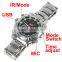 Support Night Vision 8GB Waterproof 1080P IR Stainless Steel Spy Watch Camera