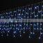 white color LED fairy icicle outdoor christmas lights waterproof